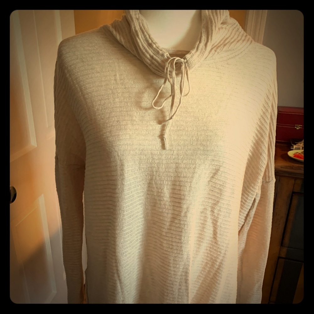 Kinross cotton cashmere drawstring sweater size M